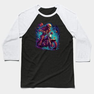 Epic Skeleton Motorcycle Baseball T-Shirt